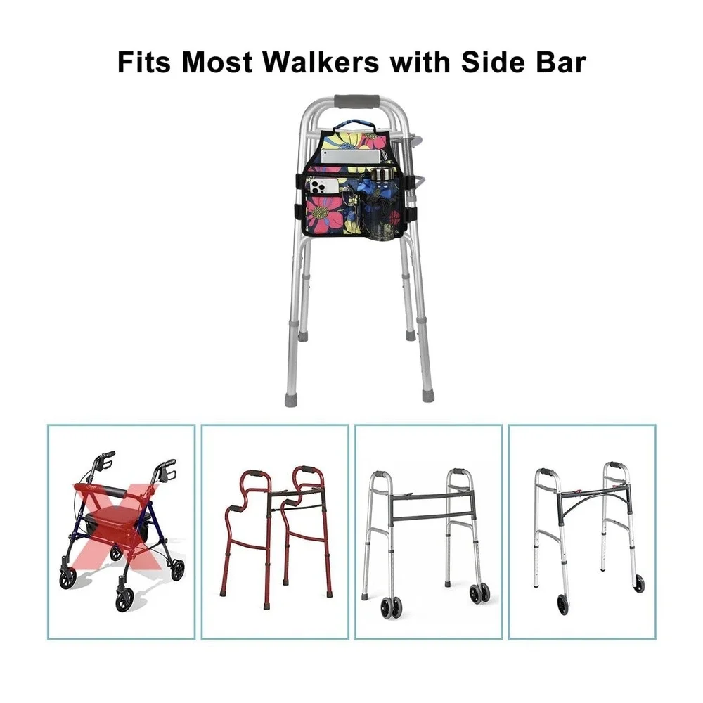 Supregear Side Walker Bag w/Cup Holder, Folding, Waterproof Walker Accessory